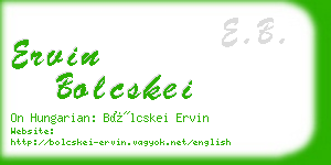 ervin bolcskei business card